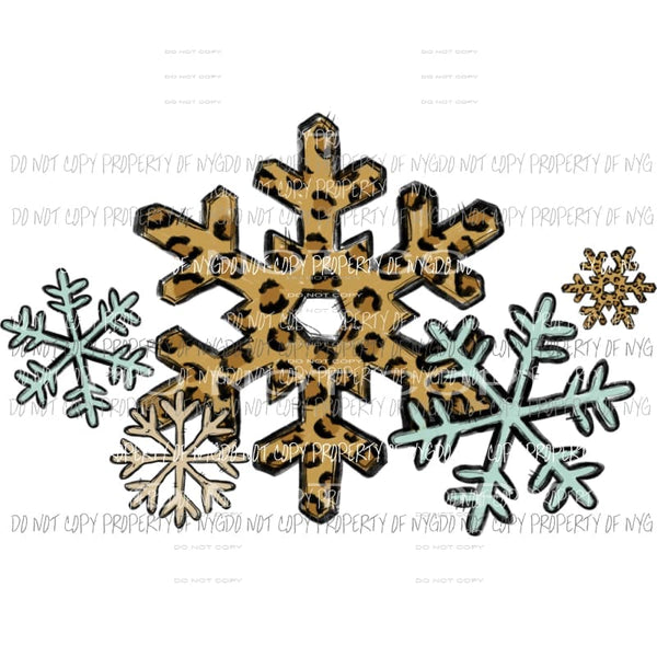 Snowflakes leopard Sublimation transfers Heat Transfer