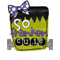 So Franken Cute Girl Frankenstein Purple Bow Halloween #319 