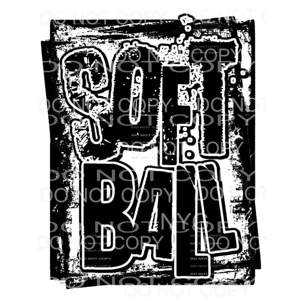 Softball Distressed Double Framed Sublimation transfers - 
