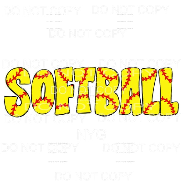 Softball Doodle Sublimation transfers - Heat Transfer