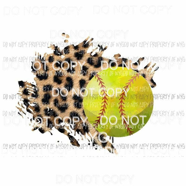 Softball leopard background Sublimation transfers Heat Transfer