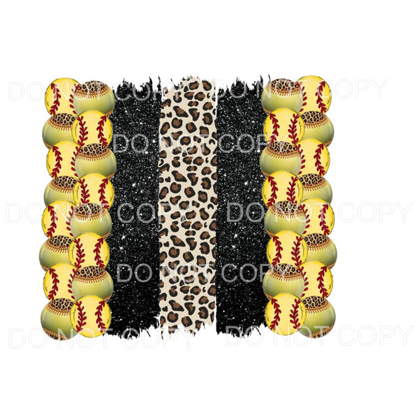 Softball Leopard Black Glitter Brusk Strokes #755 