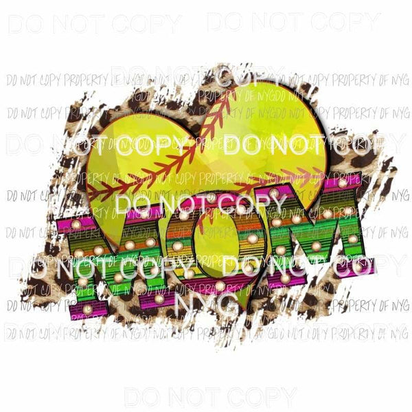 Softball Mom marquee serape leopard Sublimation transfers Heat Transfer