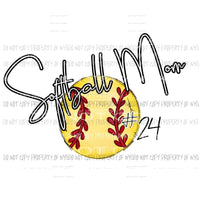 Softball personalized with NUMBER put number in notes Mama - Mimi - Mom - Nana other names in drop down menu if you dont see the name you
