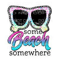 Some Beach Somewhere Pastel Leopard Sunglasses Sublimation 