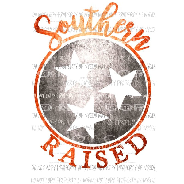 Southern Raised Tri Star Orange and Grey Sublimation transfers Heat Transfer