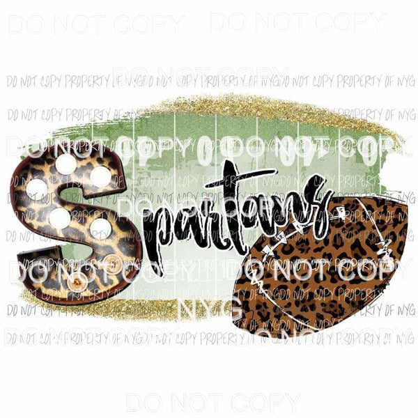 Spartans football field leopard Sublimation transfers Heat Transfer