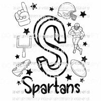 Spartans football spirit doodle Sublimation transfers Heat Transfer