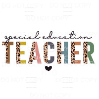 Special Education Teacher Half Leopard Sublimation transfers