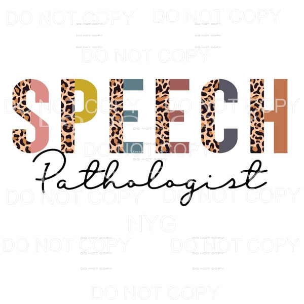 Speech Pathologist Half Leopard Sublimation transfers - Heat