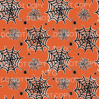 Spider Web Orange Background Halloween Sheet #186 