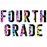 Split Letters leopard tie dye GRADES preschool PRE K TO 5TH 