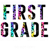 Split Letters leopard tie dye GRADES preschool PRE K TO 5TH 