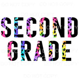 Split Letters leopard tie dye GRADES preschool PRE K TO 5TH 
