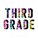 Split Letters leopard tie dye GRADES preschool PRE K TO 5TH 