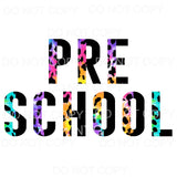 Split Letters leopard tie dye GRADES preschool PRE K TO 5TH 
