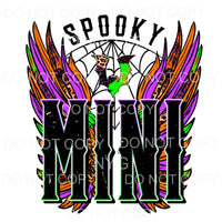 Spooky Mini Wings Bat Leopard Orange Purple Grunge Retro 