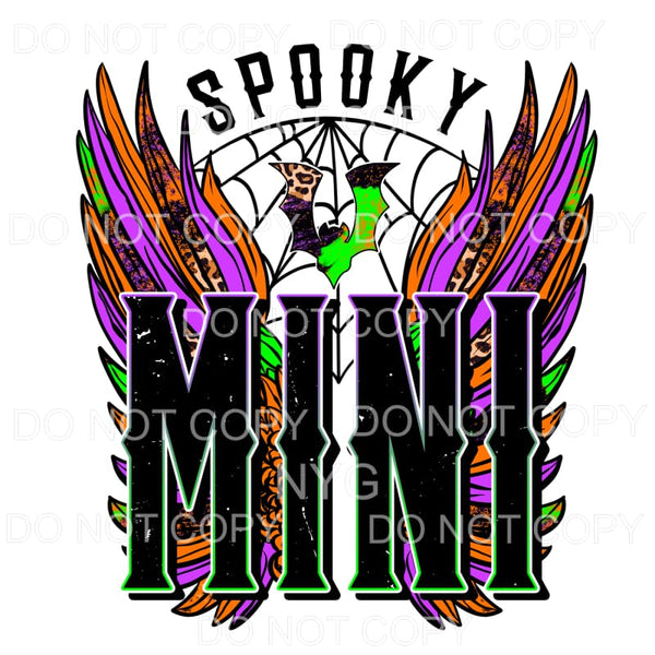 Spooky Mini Wings Bat Leopard Orange Purple Grunge Retro 