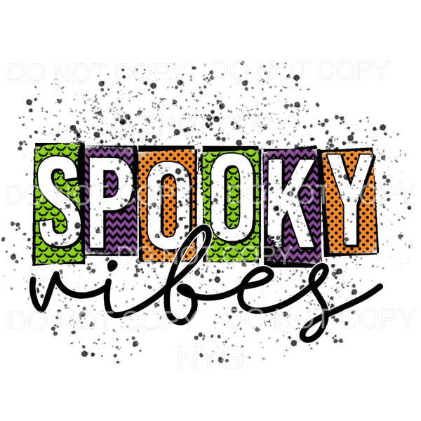 Spooky Vibes Jack O Lanterns Distressed Halloween 