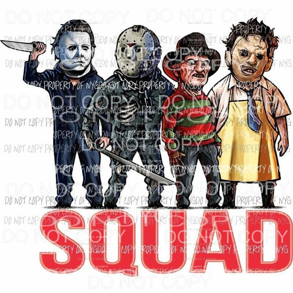 SQUAD Jason Myers Freddie Halloween Horror Sublimation transfers Heat Transfer