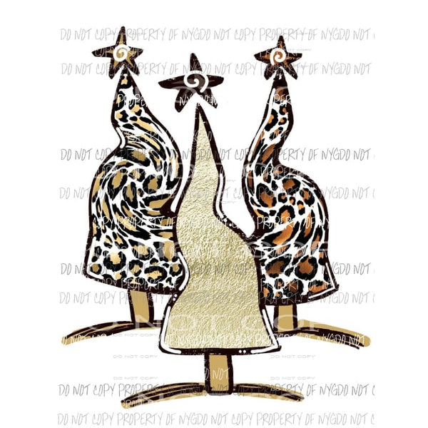 Squiggly Tree Trio leopard Sublimation transfers Heat Transfer
