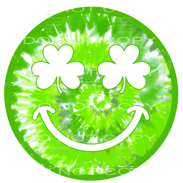 St Patricks Day Smile Tie Dye Circle #2581 Sublimation 
