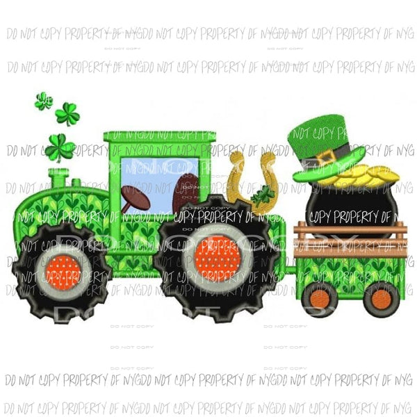St Patricks day Tractor #2 Sublimation transfers Heat Transfer