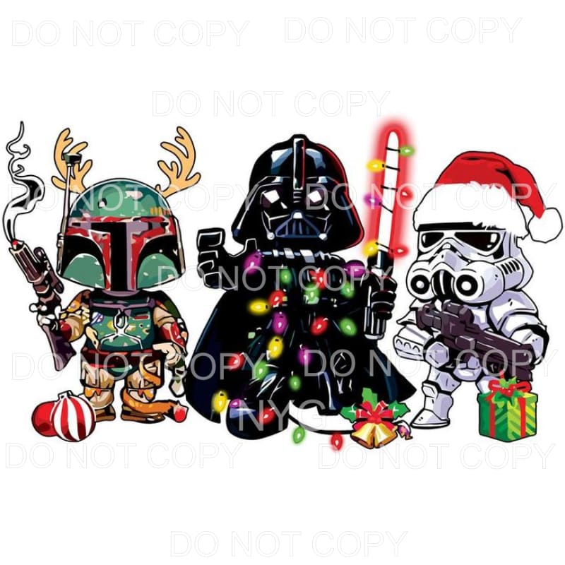 martodesigns - Star Wars Christmas Boba Fett Darth Vader