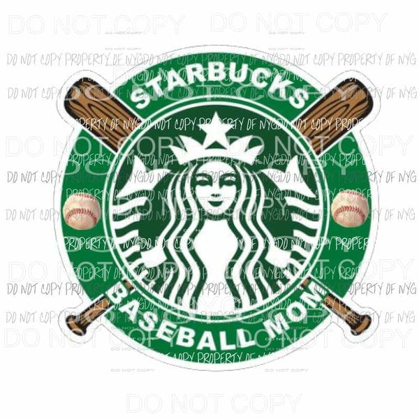 Starbucks Baseball mom 2 Sublimation transfers Heat Transfer