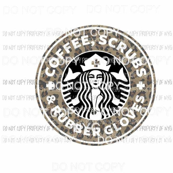 Starbucks Nurse #2 leopard Sublimation transfers Heat Transfer