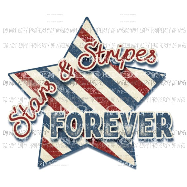 Stars and Stripes Forever Sublimation transfers USA America 4th july memorial day Heat Transfer