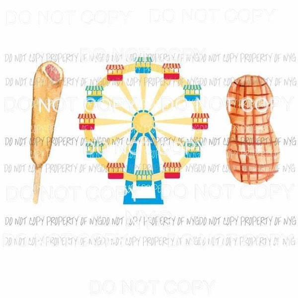 State Fair #2 corndog ferris wheel peanut Sublimation transfers Heat Transfer