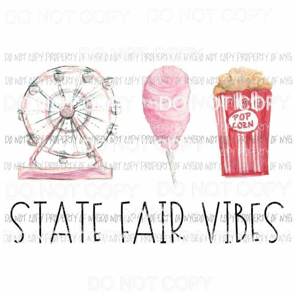 State Fair Vibes ferris wheel cotton candy popcorn Sublimation transfers Heat Transfer
