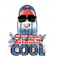 Stay Cool Boy Popsicle Fireworks 4th of July USA America 