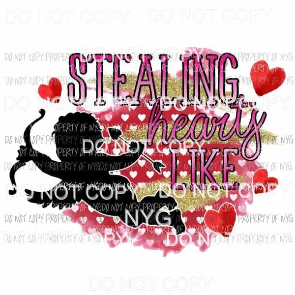 Stealing Hearts Like Cupid gold Sublimation transfers Heat Transfer