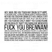 Step Brothers Drum Set Quote Brennan Dale #816 Sublimation 