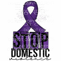 Stope Violence Domestic Violence Awareness Purple Ribbon 