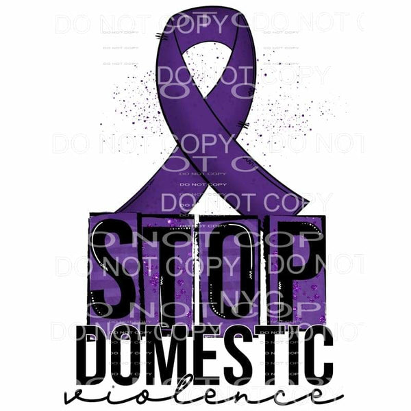 Stope Violence Domestic Violence Awareness Purple Ribbon 