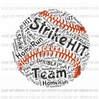 Strike Hit Team Baseball collage Sublimation transfers Heat Transfer