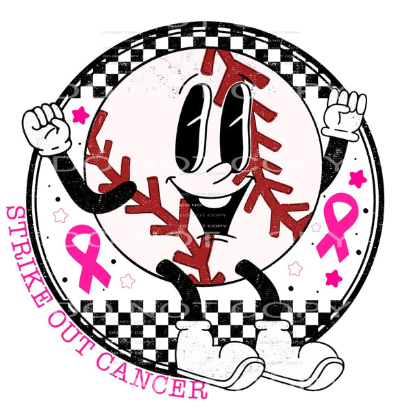 strike out cancer baseball #8352 Sublimation transfers - 