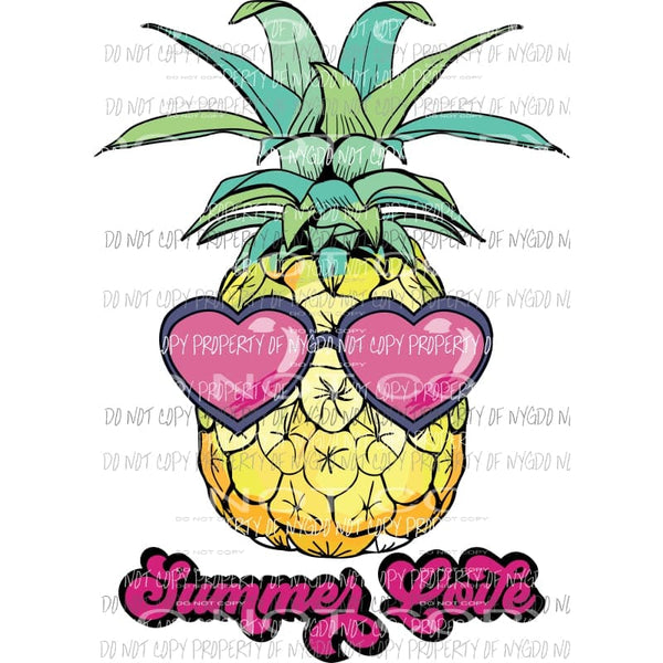 Summer Love Pineapple Sublimation transfers Heat Transfer