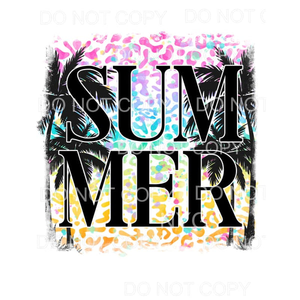 Summer Palm Trees Leopard Background Sublimation transfers -