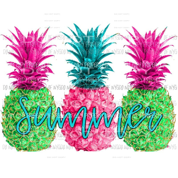 Summer Pineapple Sublimation transfers Heat Transfer