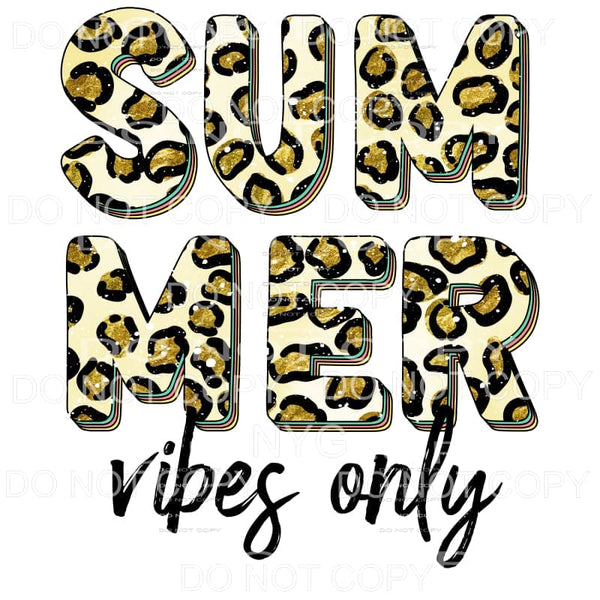 Summer Vibes Only Gold Leopard Sublimation transfers - Heat 