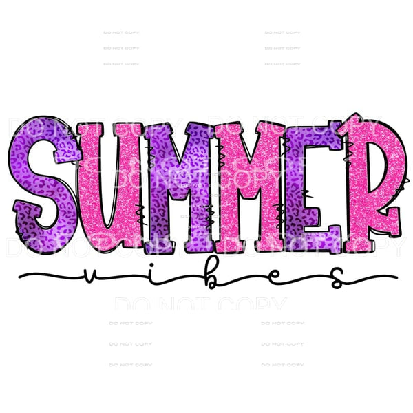 Summer Vibes Pink Purple Leopard Sublimation transfers - 