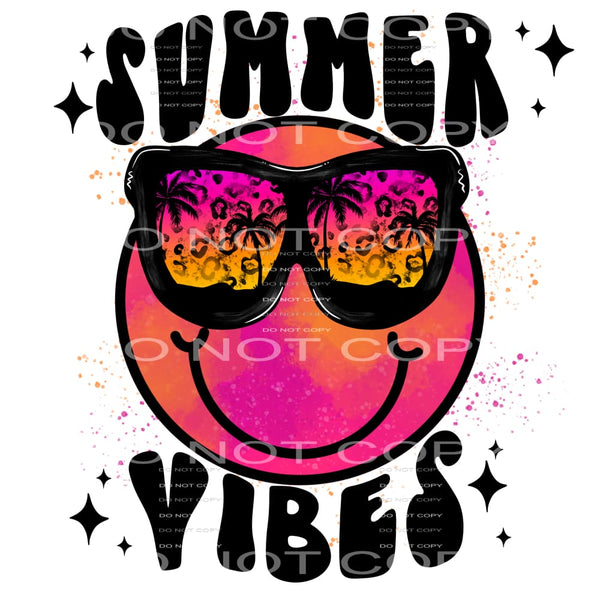summer vibes smile #6384 Sublimation transfers - Heat 