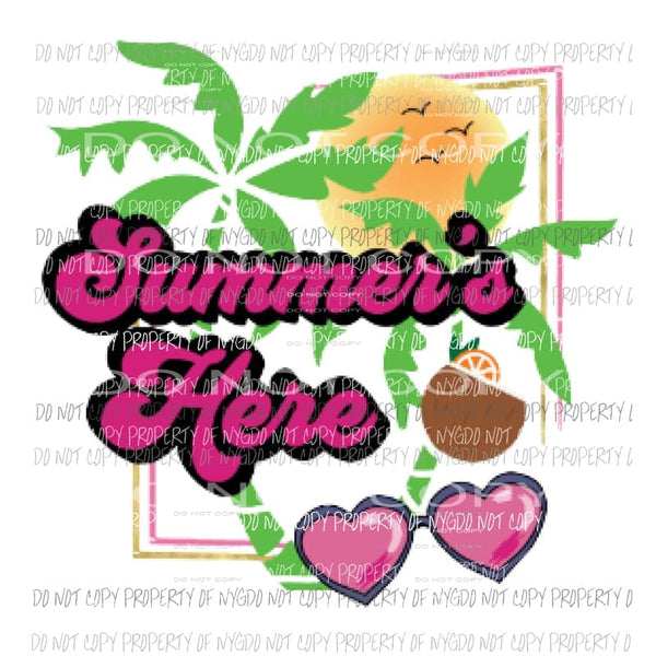 Summers Here Coconut Sublimation transfers Heat Transfer