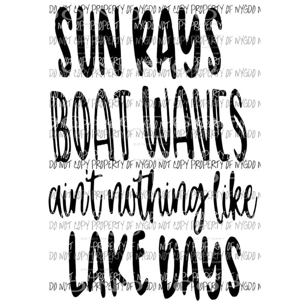Sun Rays Boat Waves Lake Days #1 Sublimation transfers Heat Transfer