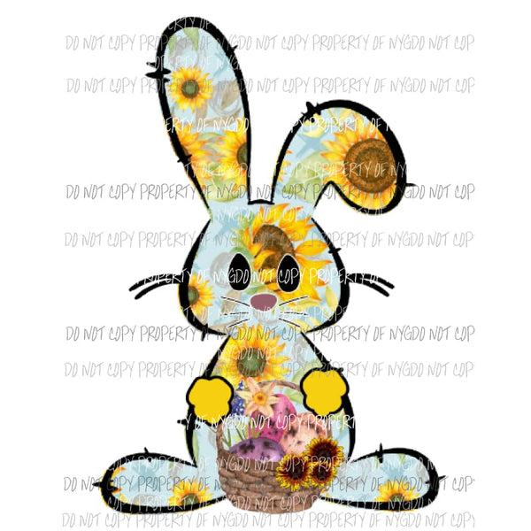 Sunflower Bunny 2 Sublimation transfers Heat Transfer