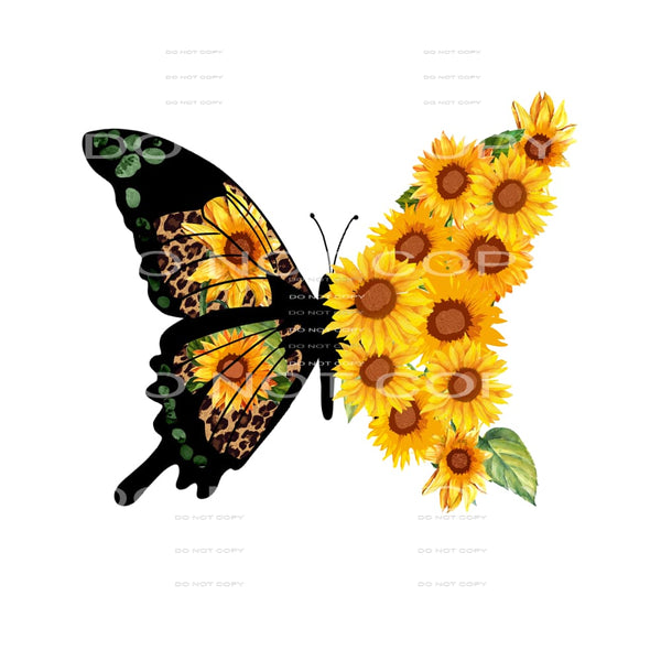 sunflower butterfly #6069 Sublimation transfers - Heat 